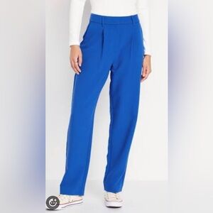 Old Navy Extra High Waisted Taylor Trouser Straight Pants - Blue